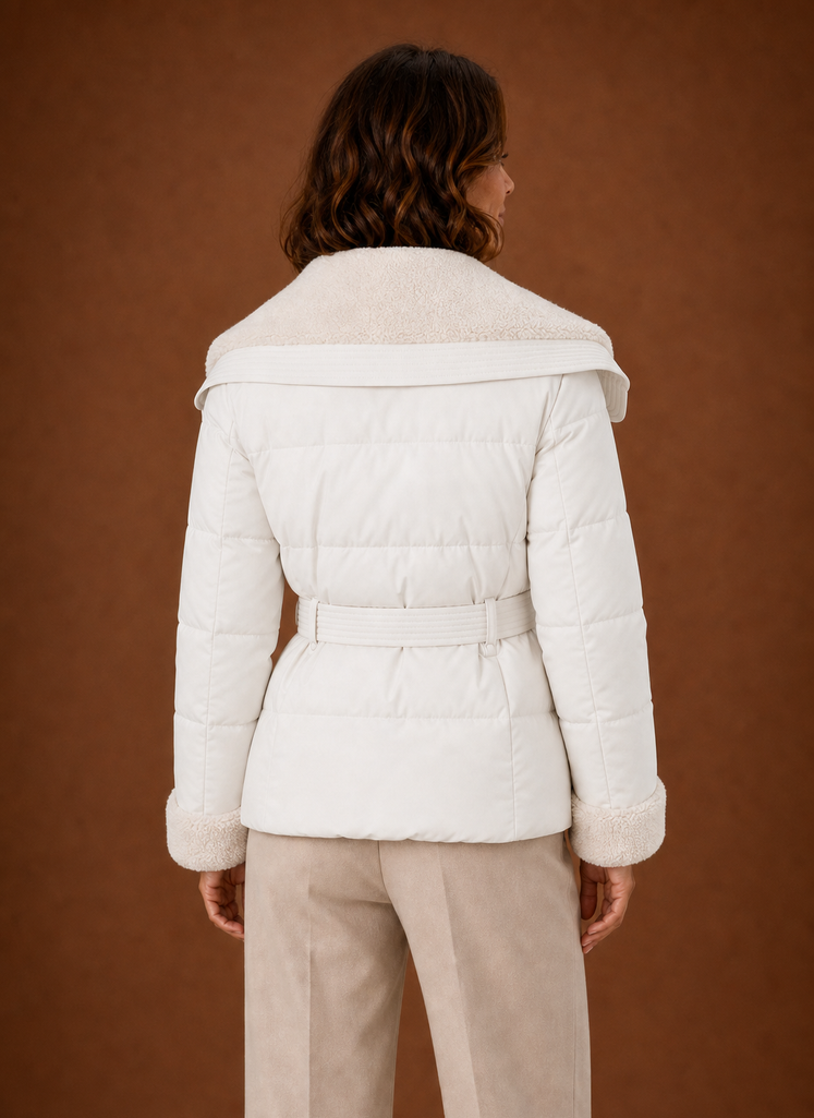 Solène – Doudoune Ceinturée Femme Taille Marquée