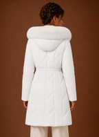 Courchevel – Doudoune Longue Femme Capuche Fausse Fourrure