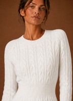 Lise – Robe Pull Courte Maille Torsadée Femme