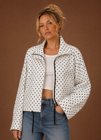 Mimi – Veste Légère à Pois Femme Cordon de Serrage