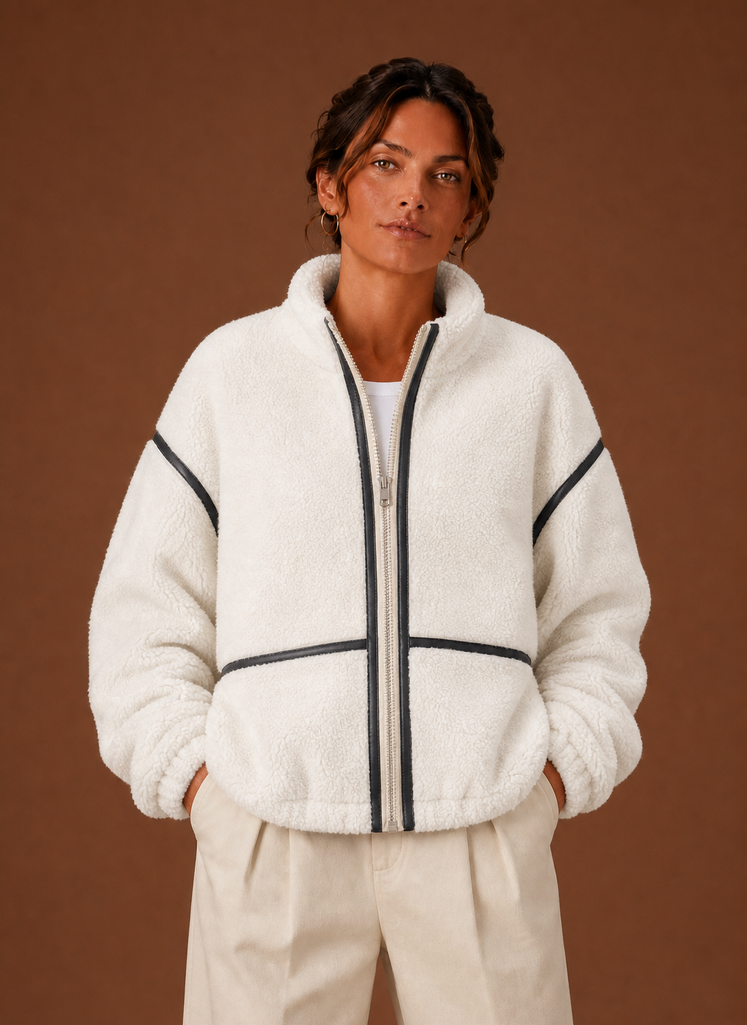 Capucine – Veste Sherpa Zippée Femme Col Montant