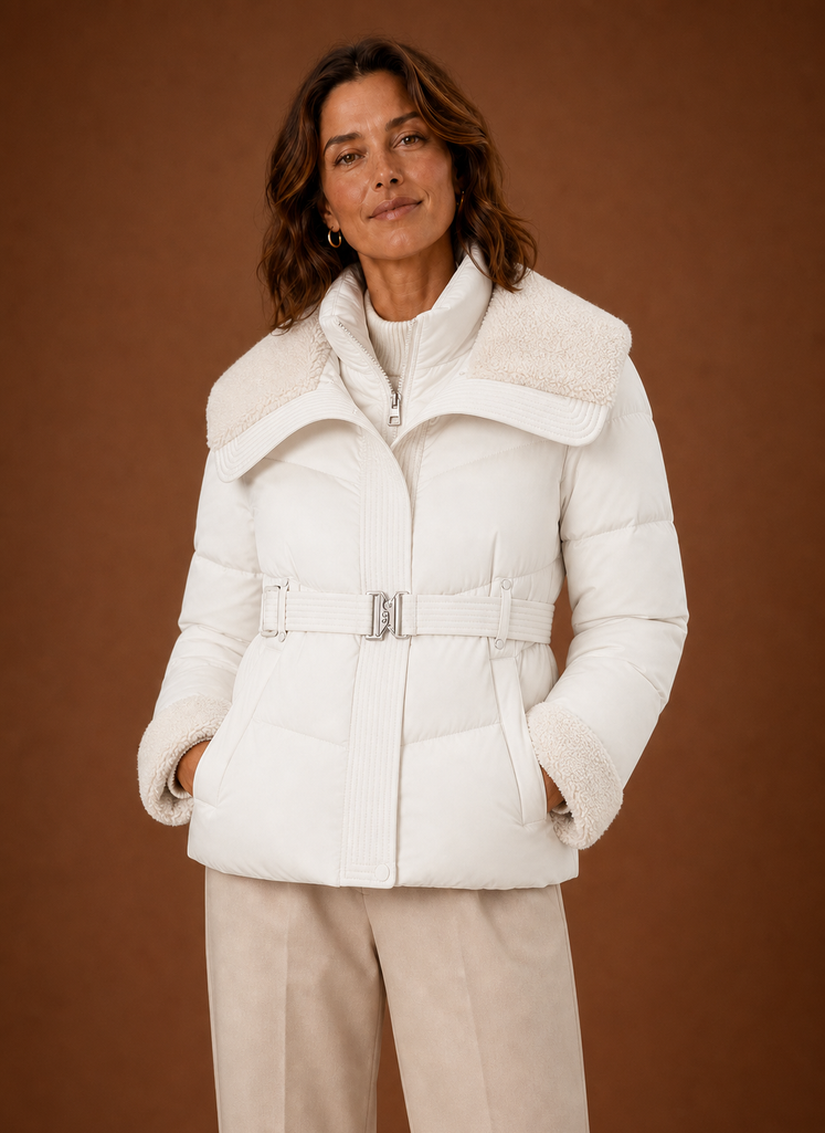 Solène – Doudoune Ceinturée Femme Taille Marquée