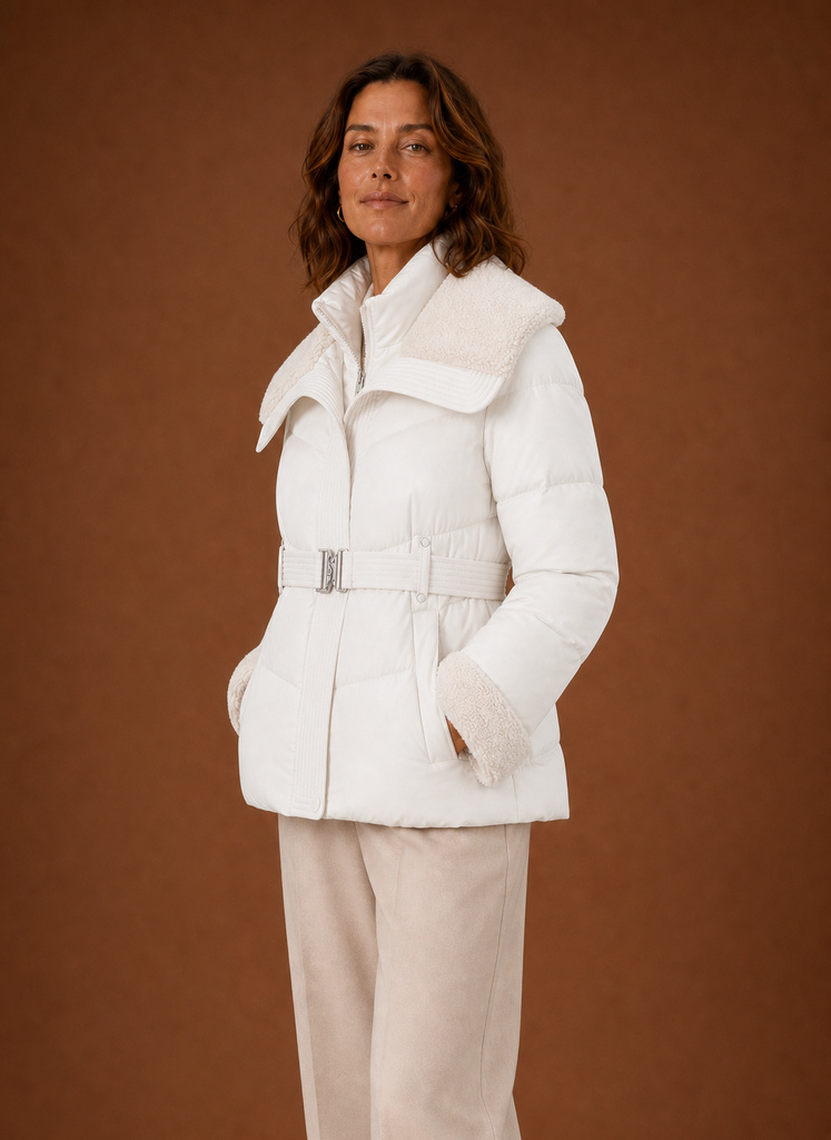 Solène – Doudoune Ceinturée Femme Taille Marquée