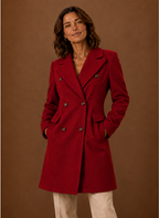 Charlotte – Manteau Long Croisé Femme Coupe Tailleur