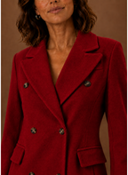 Charlotte – Manteau Long Croisé Femme Coupe Tailleur